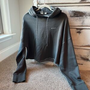 Roxy Gray Cropped Hoodie